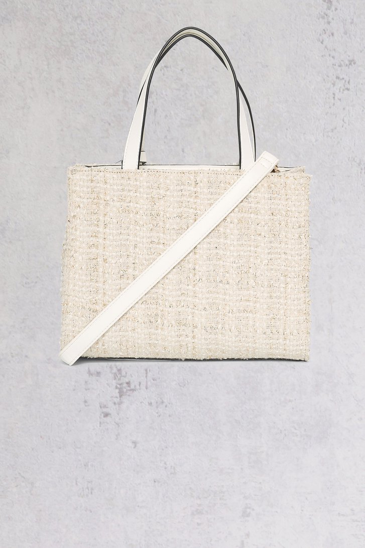 Ecru-witte bouclé shopper met glitter van Bulaggi voor Dames