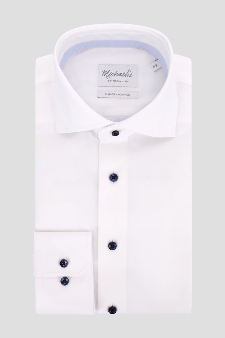 Effen wit hemd - Slim fit van Michaelis voor Heren