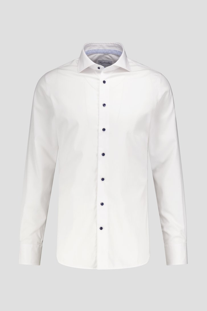 Effen wit hemd - Slim fit van Michaelis voor Heren