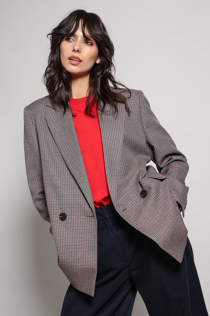 Extra foto 5 van Elegante bruine vest met fijne ruitjes door Louise voor Dames