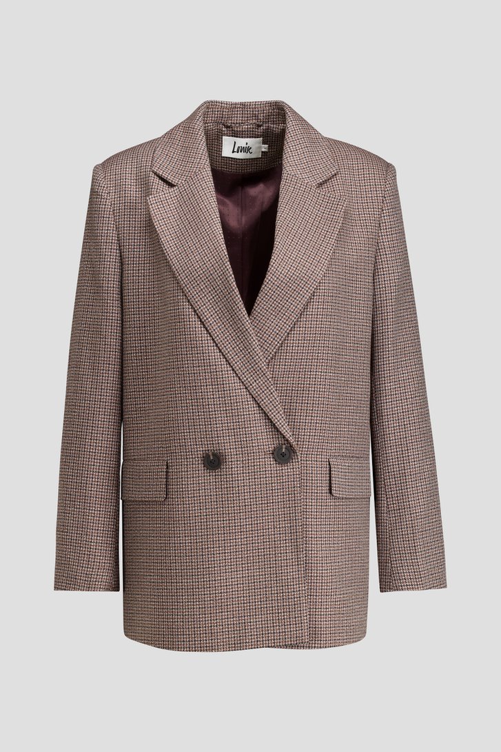 Productfoto 1 van Elegante bruine vest met fijne ruitjes door Louise voor Dames