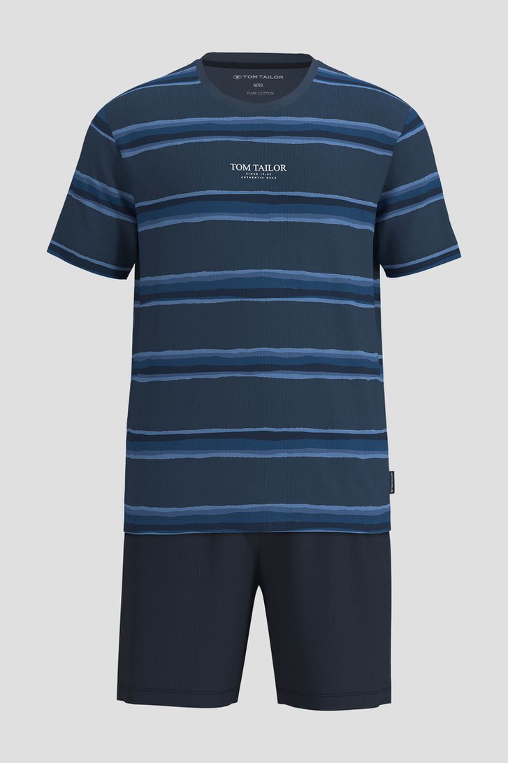 Photo produit 1 de Ensemble de pyjama bleu avec T-shirt et short de Tom Tailor pour Hommes