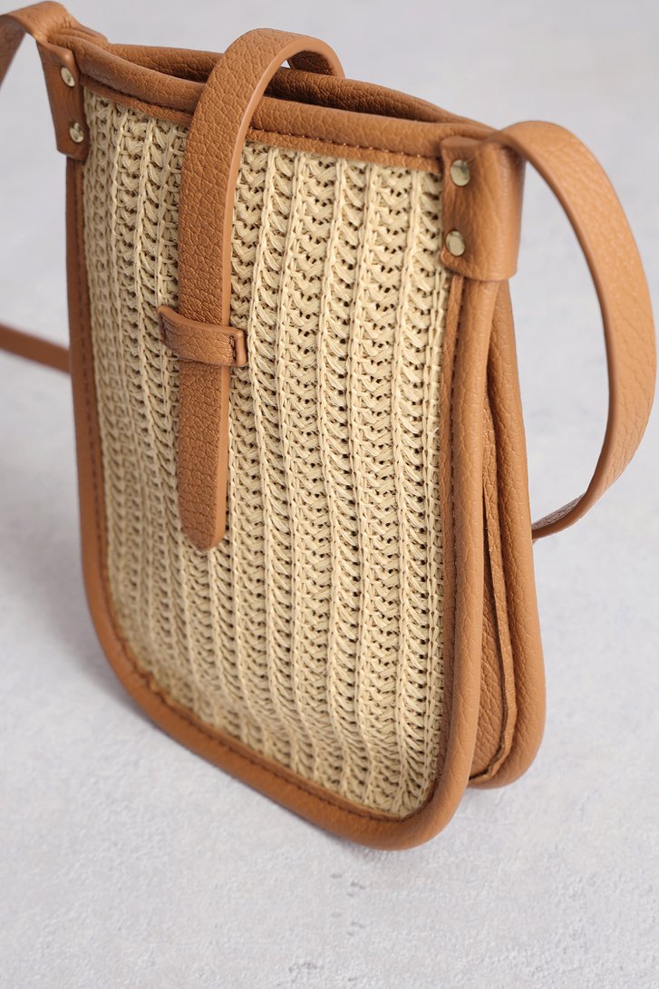 Etui de téléphone tressé marron de Liberty Island pour Femmes