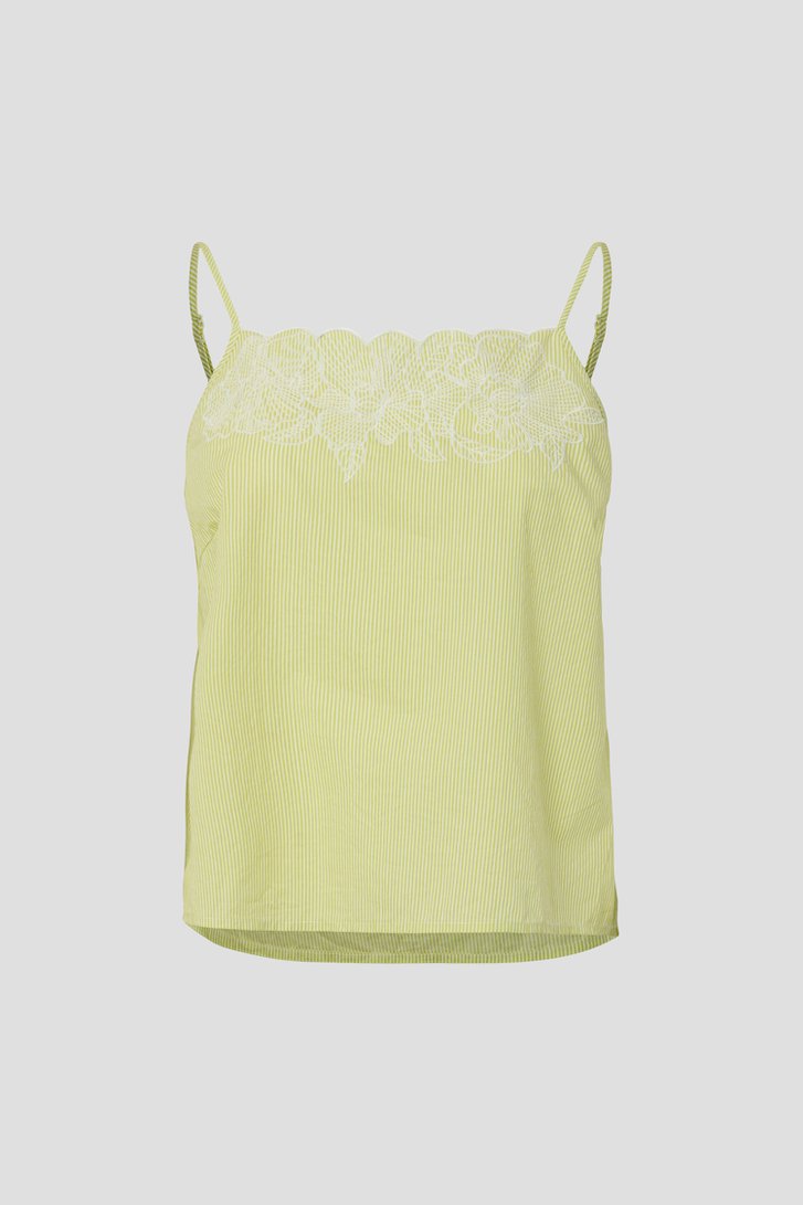 Productfoto 1 van Felgroene top met spaghettibandjes door Pieces voor Dames
