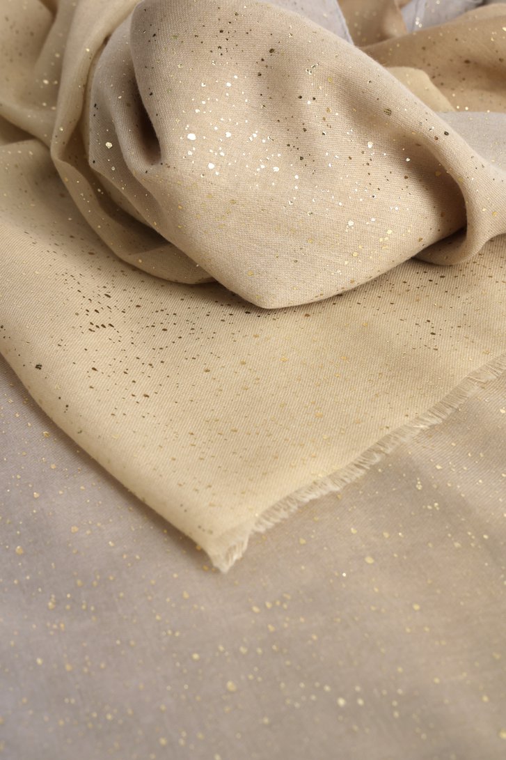 Fijn beige sjaaltje met gouden glitters van Liberty Island voor Dames
