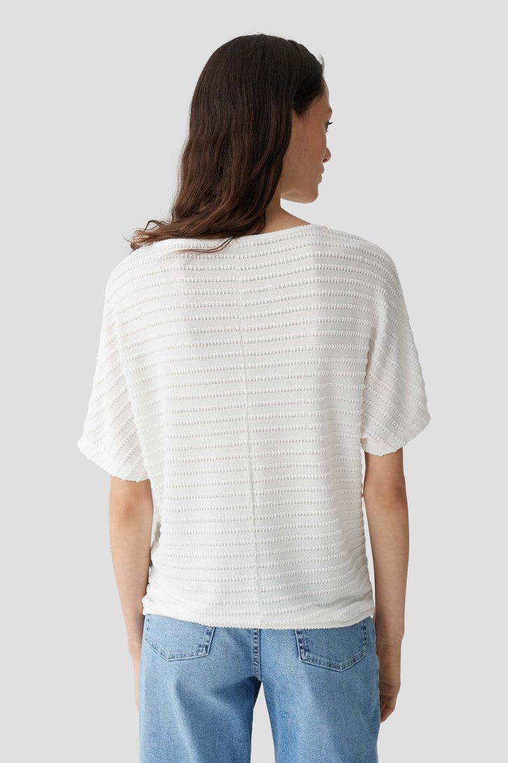 Fijn gebreid ecru T-shirt van Opus voor Dames