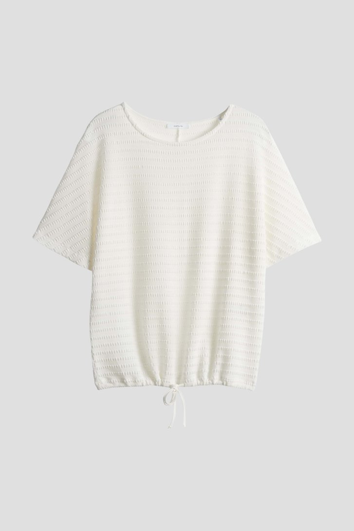 Fijn gebreid ecru T-shirt van Opus voor Dames