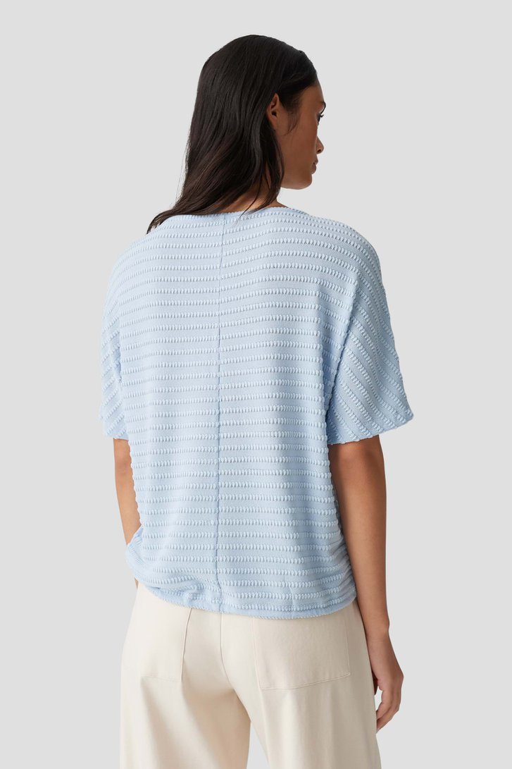 Fijn gebreid lichtblauw T-shirt van Opus voor Dames