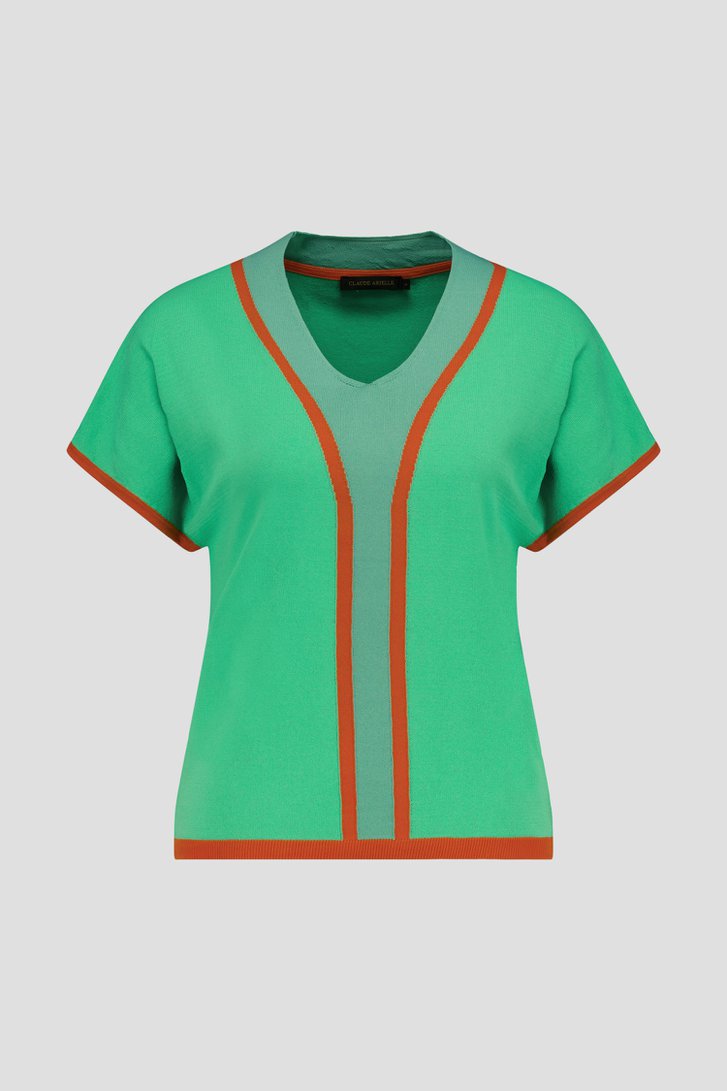 Fijn groen, tricot truitje van Claude Arielle voor Dames