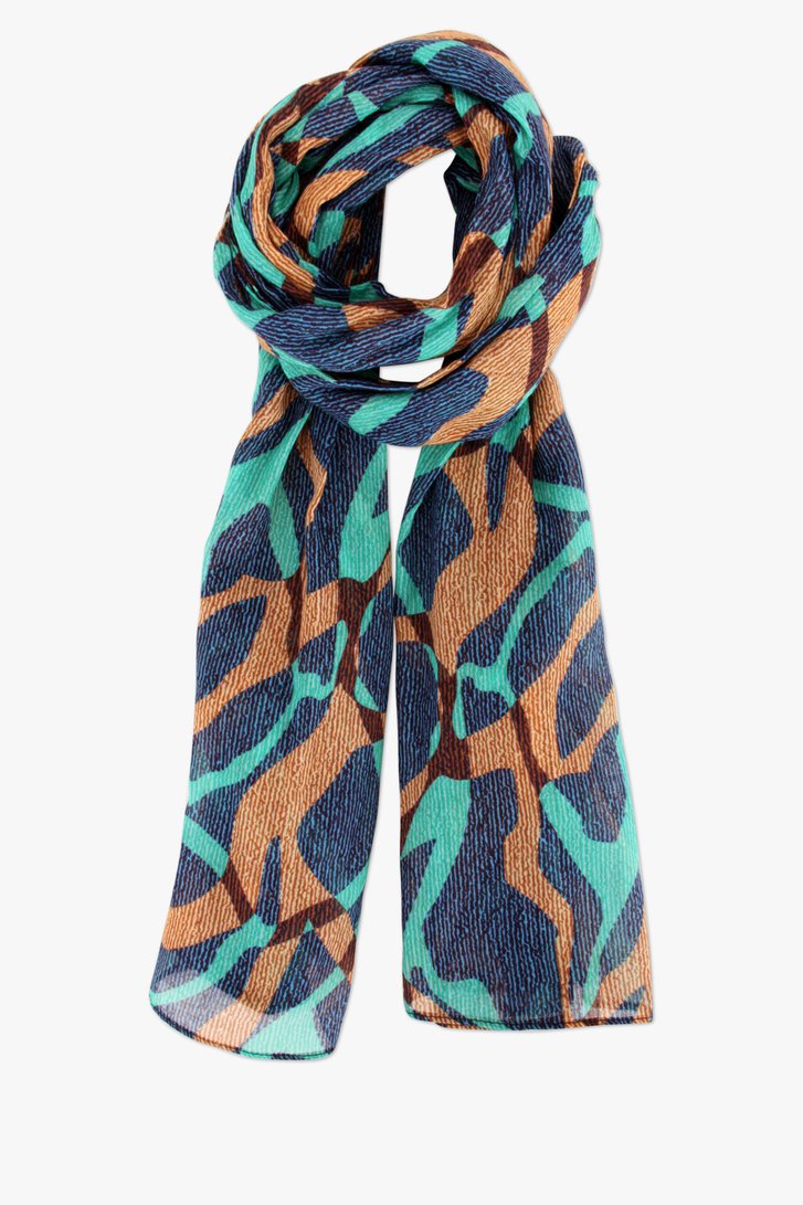 Fijn sjaaltje met aqua print van Libelle voor Dames