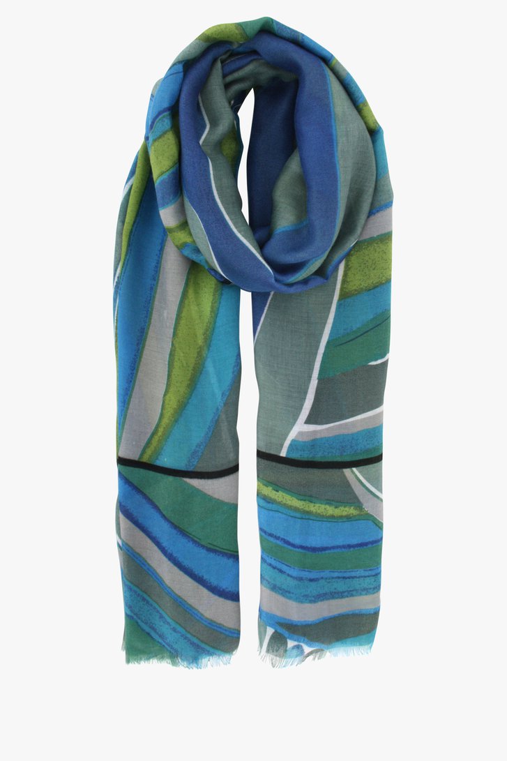 Fijn sjaaltje met blauw-groene print van Liberty Island voor Dames