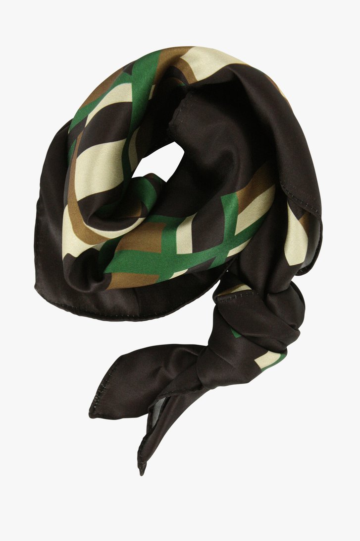 Fijn sjaaltje met bruin-groene print van Liberty Island voor Dames