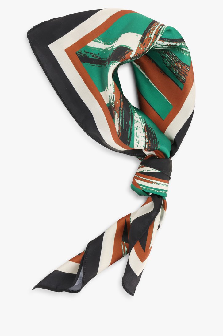 Fijn sjaaltje met groen-bruine print van Claude Arielle voor Dames