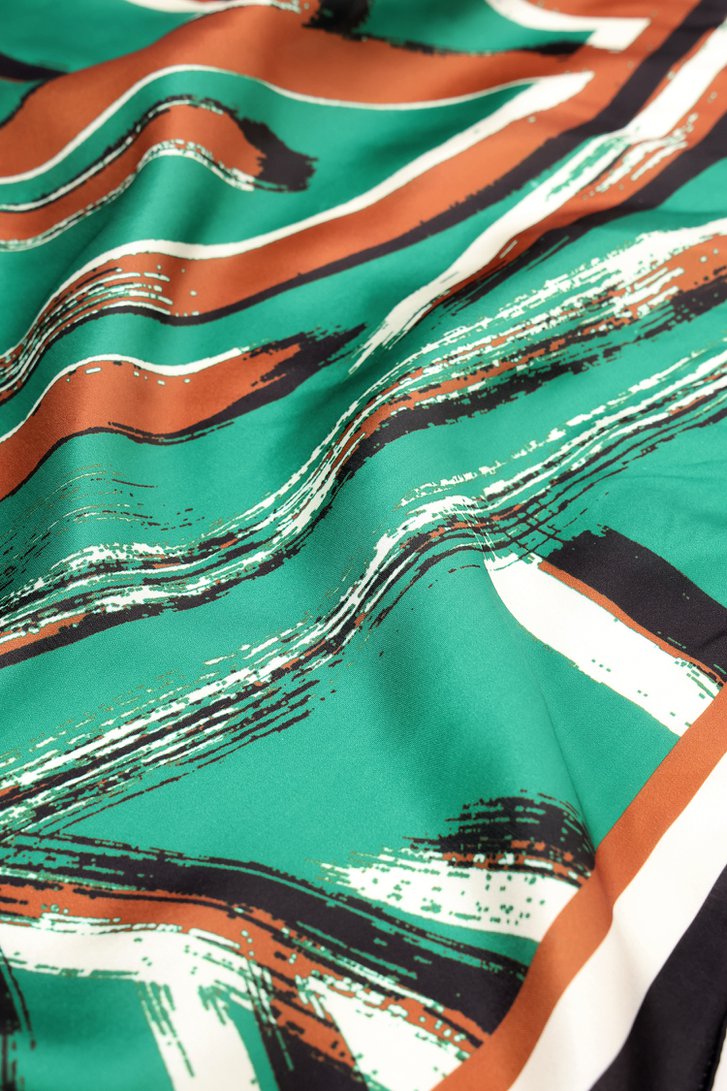 Fijn sjaaltje met groen-bruine print van Claude Arielle voor Dames