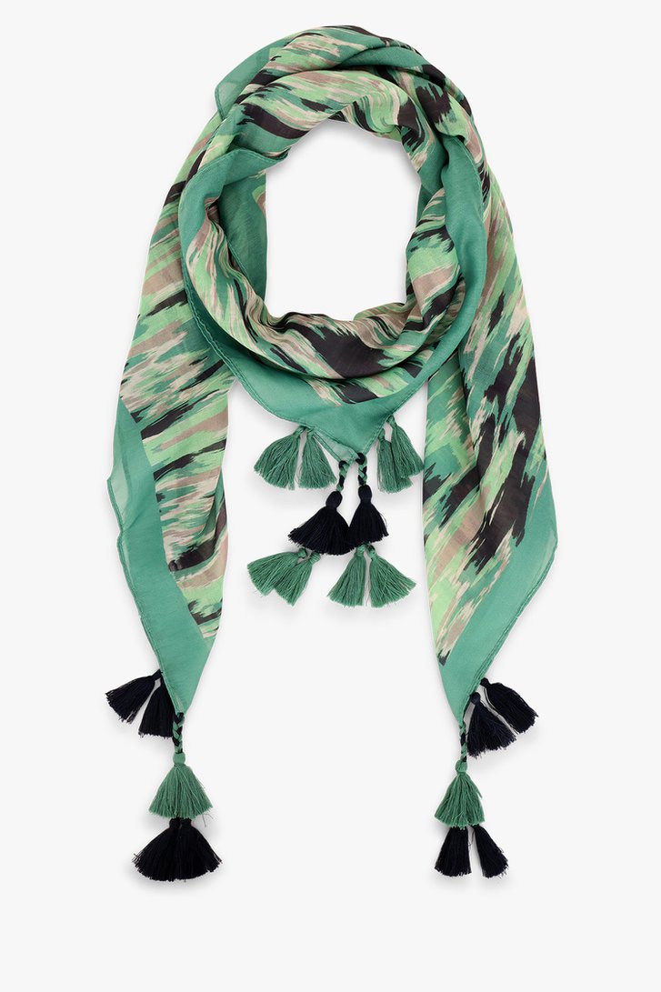Fijn sjaaltje met groene print van Louise voor Dames