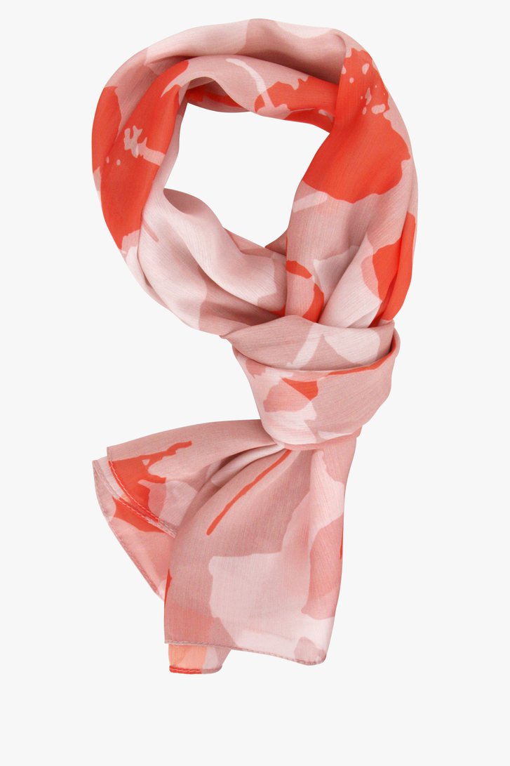 Fijn sjaaltje met oranje-roze print van Liberty Island voor Dames