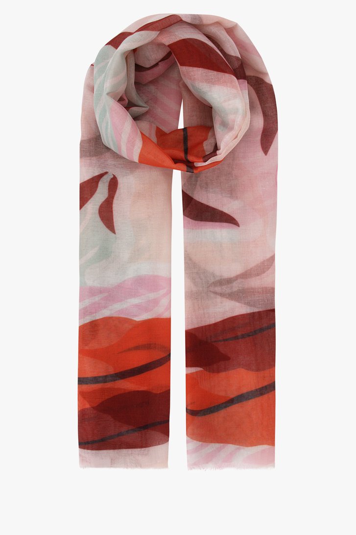 Fijn sjaaltje met print in pastel - en bruintinten van Liberty Island voor Dames