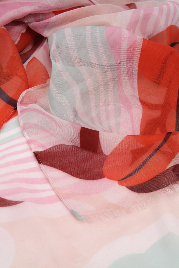 Fijn sjaaltje met print in pastel - en bruintinten van Liberty Island voor Dames