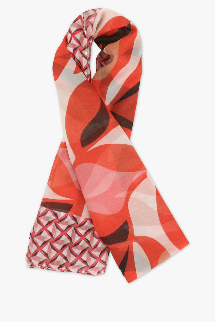 Fijn sjaaltje met rood-roze print van D'Auvry voor Dames