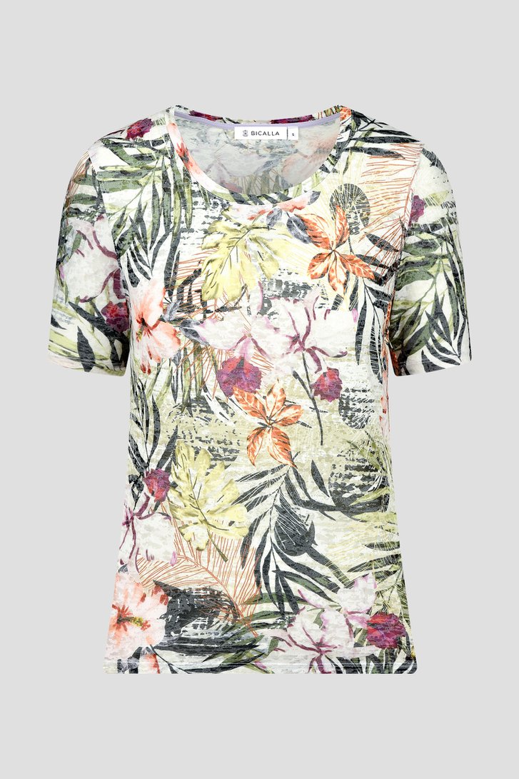 Fijn T-shirt met tropische print van Bicalla voor Dames