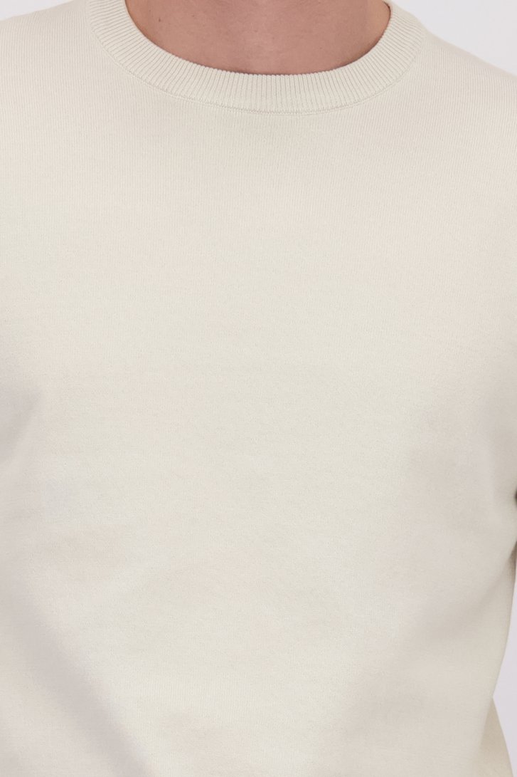 Detail van Fijne beige katoenen trui door Bluefields voor Heren