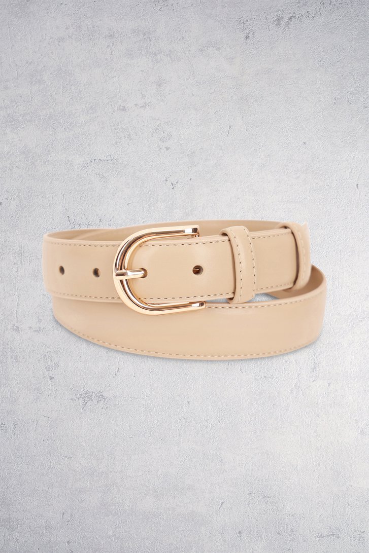 Voorkant van Fijne beige riem met rosé gesp door Liberty Island voor Dames