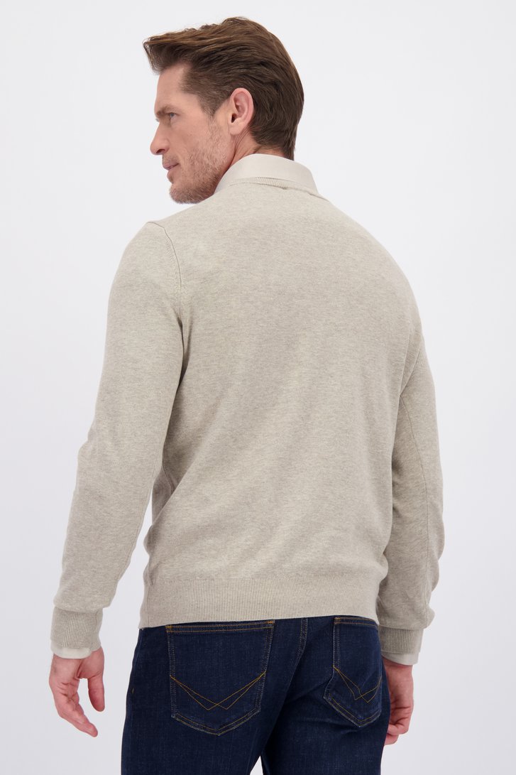 Achterkant van Fijne beige trui met ronde hals door Dansaert Blue voor Heren