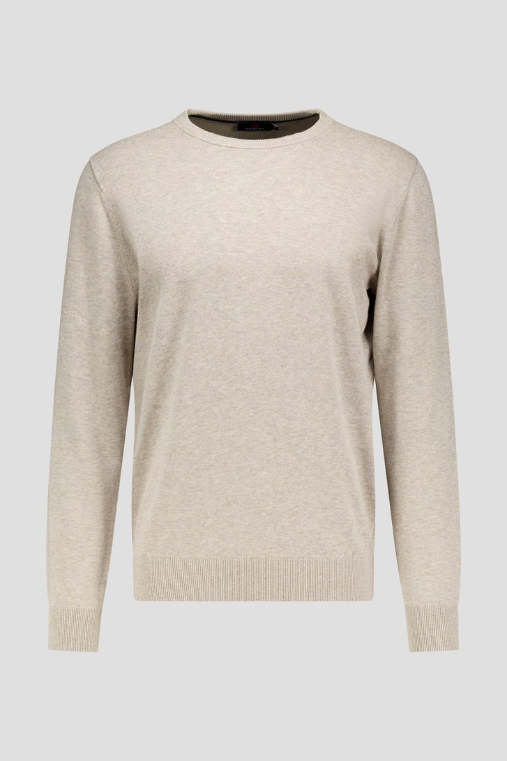 Productfoto 1 van Fijne beige trui met ronde hals door Dansaert Blue voor Heren