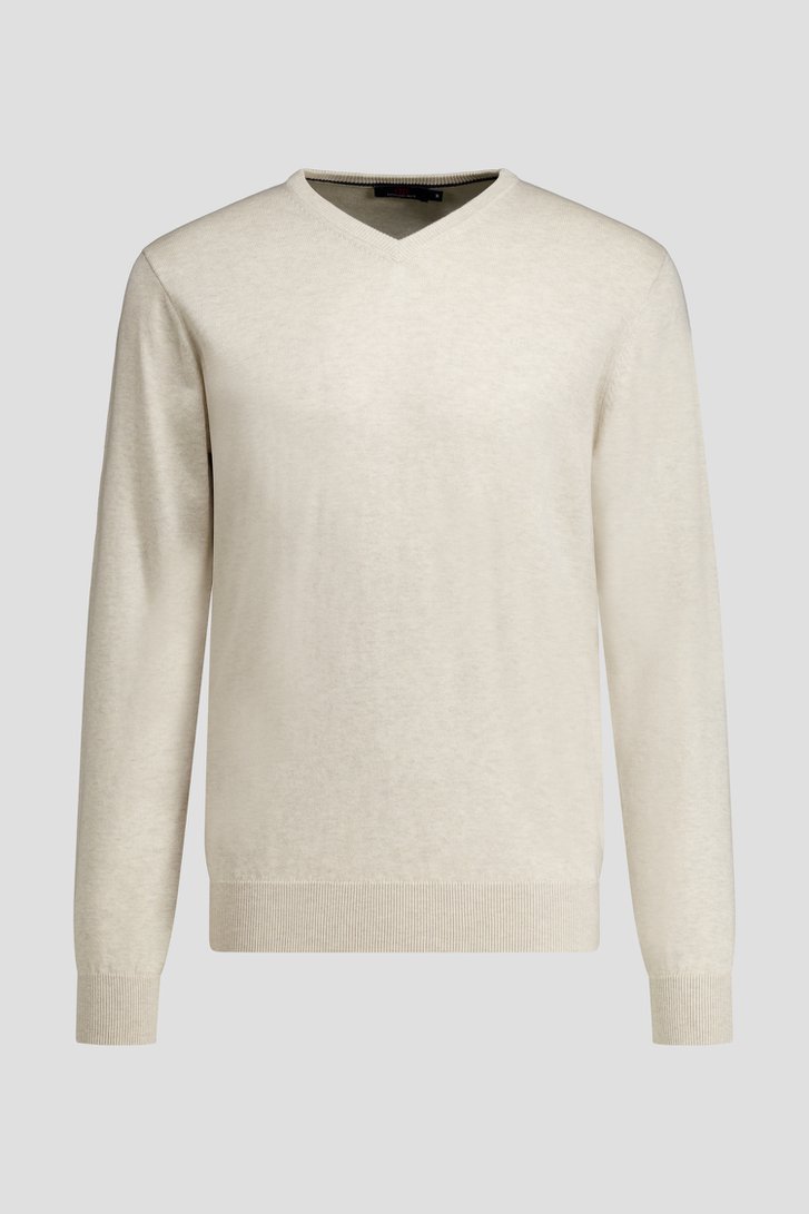 Productfoto 2 van Fijne beige trui met V-hals door Dansaert Blue voor Heren