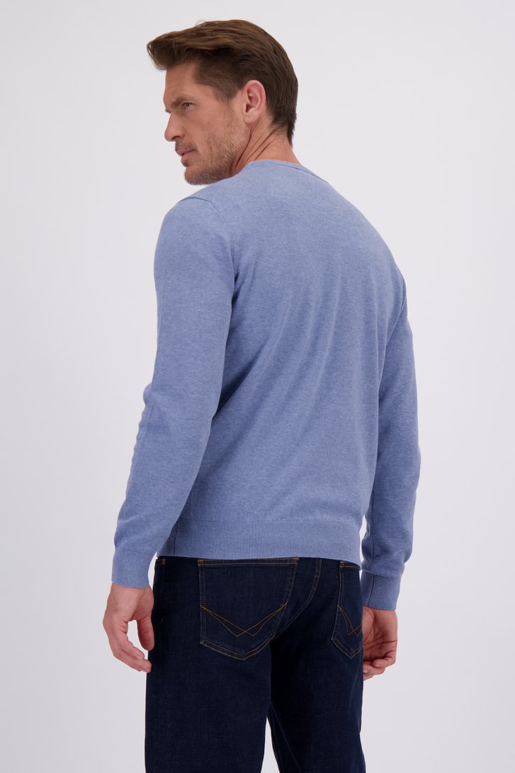 Achterkant van Fijne blauwe trui met ronde hals door Dansaert Blue voor Heren