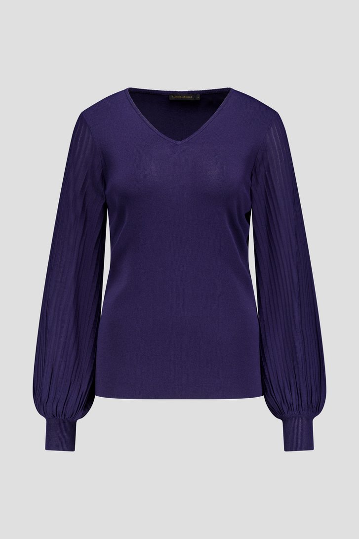 Productfoto 1 van Fijne blauwe trui met V-hals door Claude Arielle voor Dames