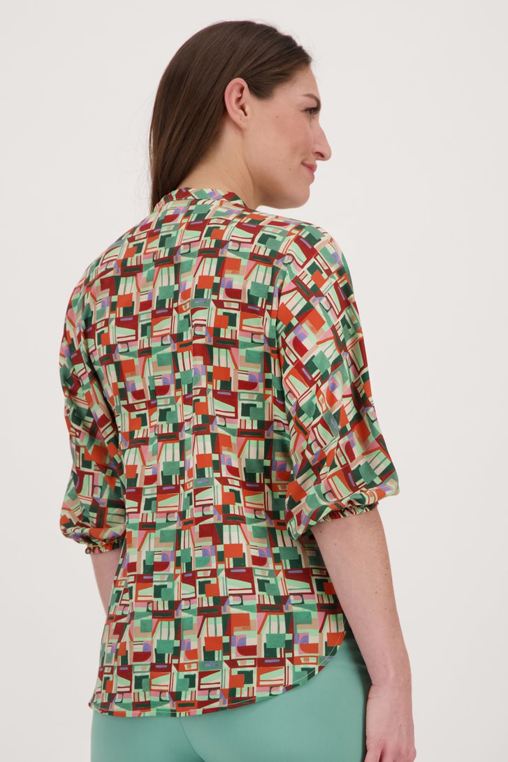 Fijne blouse met grafische print  van Claude Arielle voor Dames