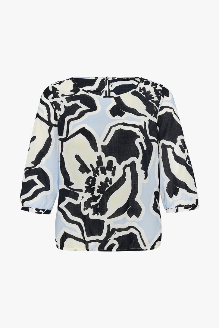 Fijne blouse met zwart-blauwe print van Opus voor Dames