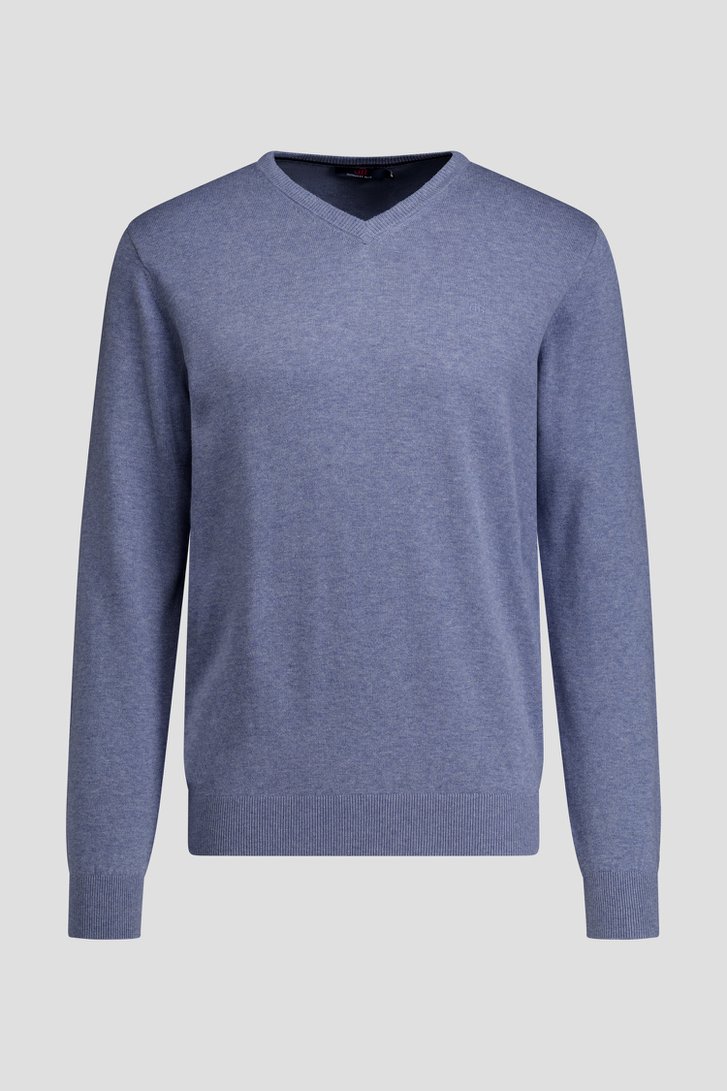 Productfoto 2 van Fijne grijsblauwe trui met V-hals door Dansaert Blue voor Heren