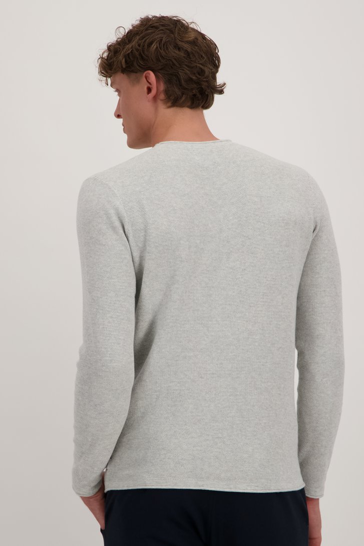 Fijne grijze trui met structuur van Casual Five voor Heren
