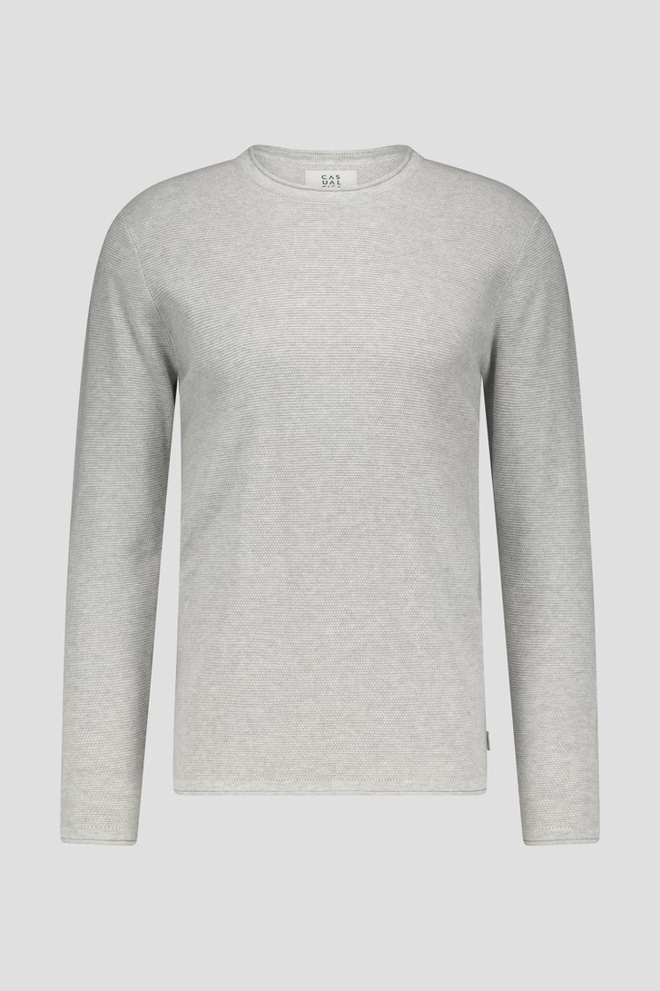 Fijne grijze trui met structuur van Casual Five voor Heren