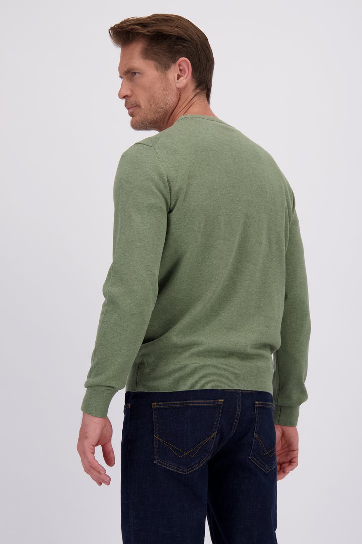 Achterkant van Fijne groene trui met ronde hals door Dansaert Blue voor Heren