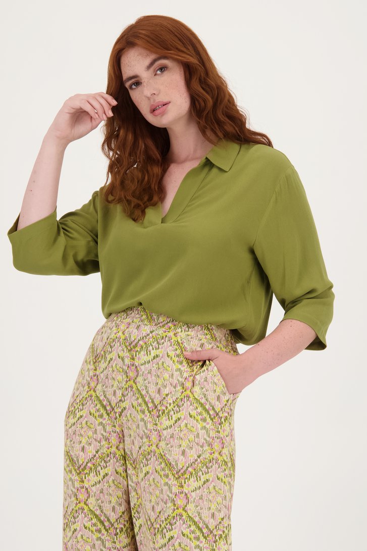 Fijne kaki blouse van Liberty Loving nature voor Dames