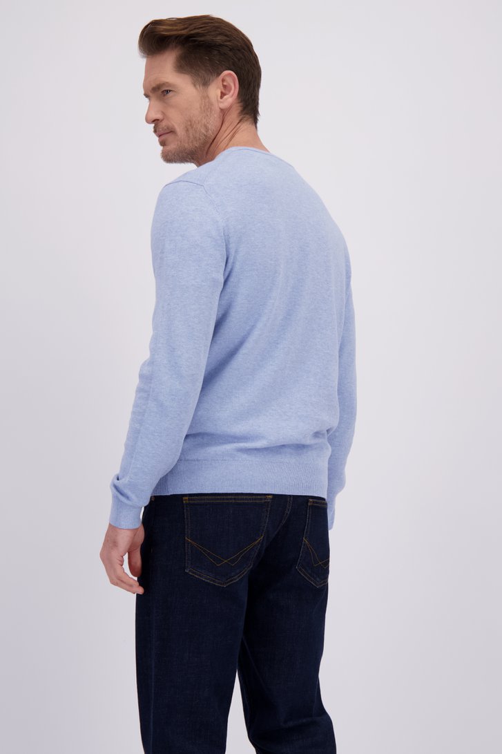 Achterkant van Fijne lichtblauwe trui met ronde hals door Dansaert Blue voor Heren