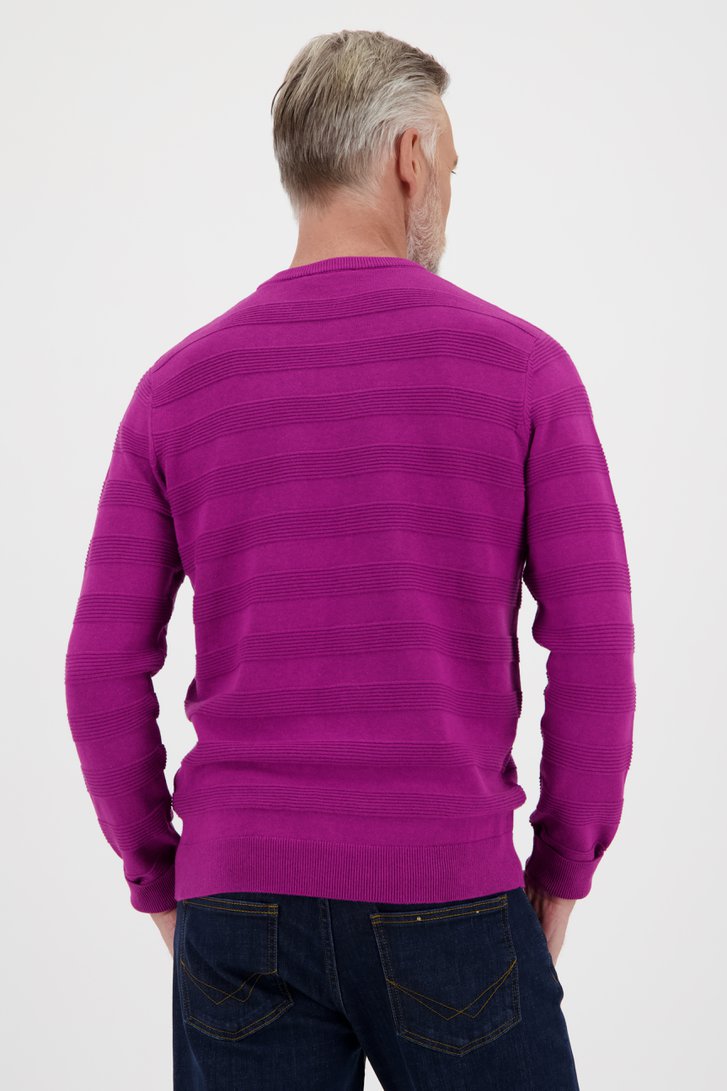 Fijne paars-roze trui met ribbels van Dansaert Blue voor Heren