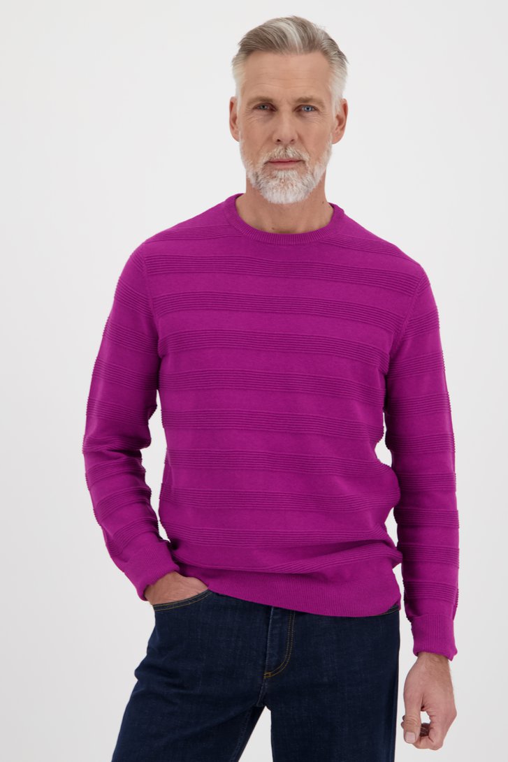 Fijne paars-roze trui met ribbels van Dansaert Blue voor Heren