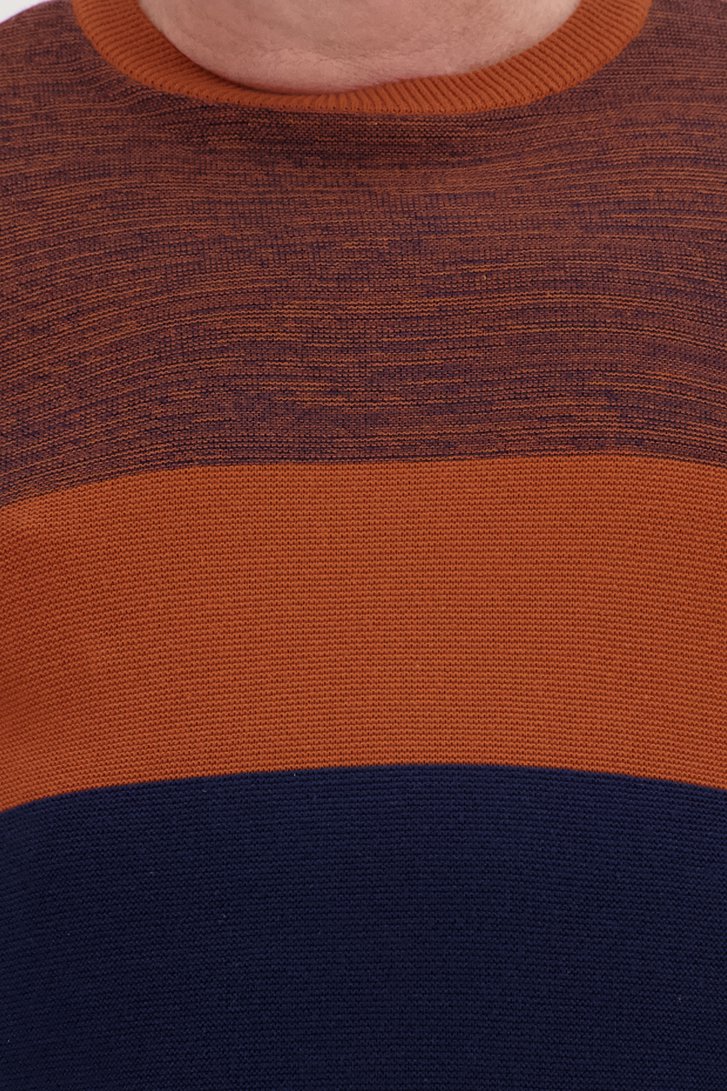 Fijne trui met oranje-blauwe colour block van Jefferson voor Heren