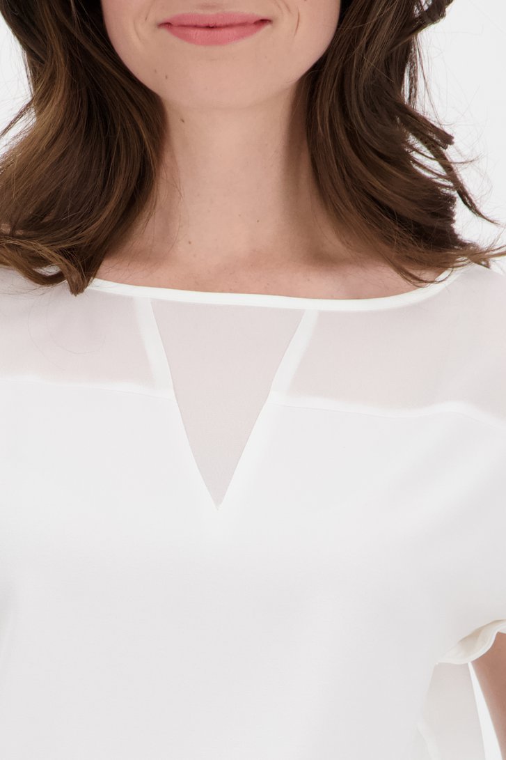 Fijne witte blouse met korte mouwen van D'Auvry voor Dames