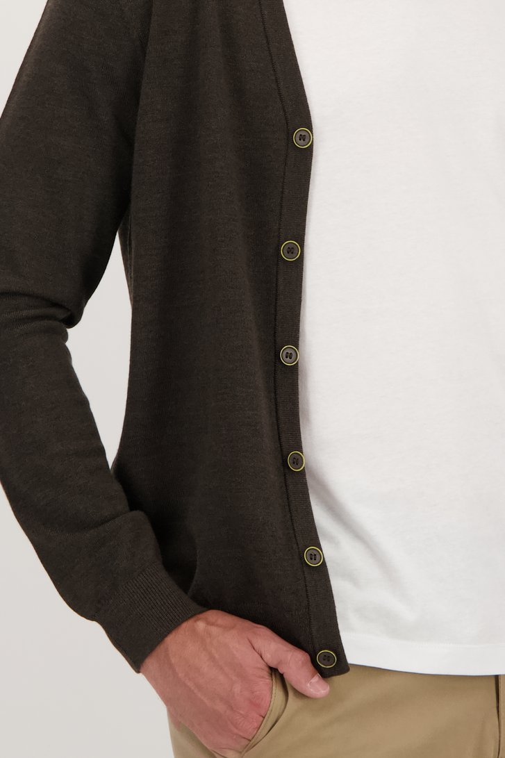 Fijne wollen cardigan - Bruin van Dansaert Black voor Heren