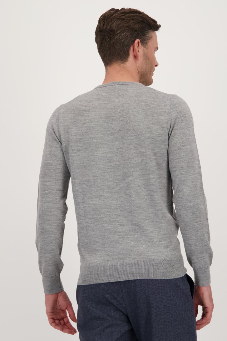 Fijne wollen trui met ronde hals - Grijs van Dansaert Black voor Heren