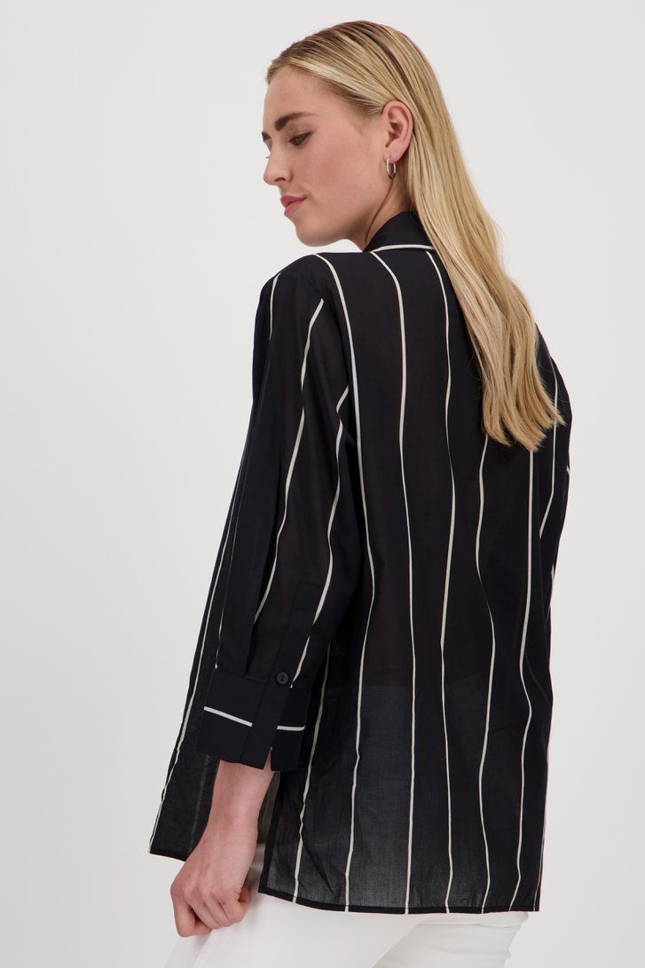 Fijne, zwart-wit gestreepte blouse van Opus voor Dames