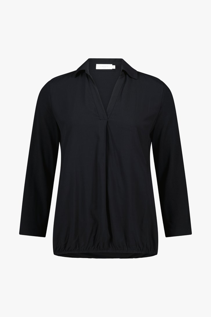 Fijne zwarte blouse met elastische taille van Liberty Island voor Dames