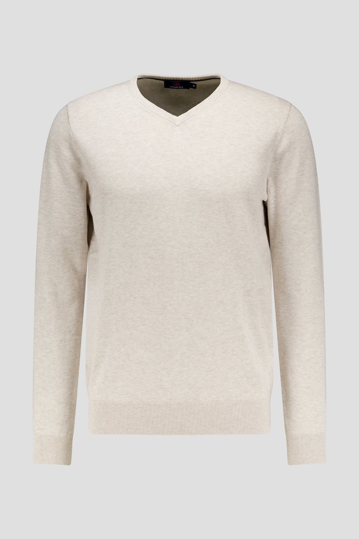 Photo produit 1 de Fin pull beige à col en V  de Dansaert Blue pour Hommes