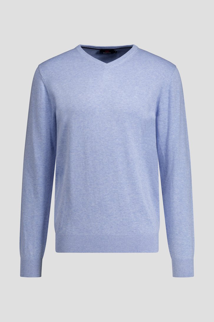 Photo produit 2 de Fin pull bleu clair à col en V  de Dansaert Blue pour Hommes