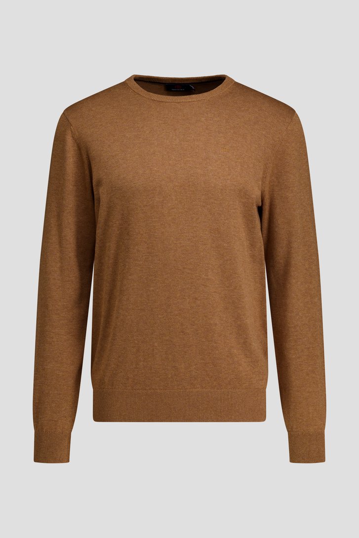 Photo produit 2 de Fin pull marron à col rond de Dansaert Blue pour Hommes